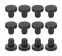 sourcing map Silicone Rubber Solid Plug Soft Flexible Stoppers for 6.5-7mm Hole Black 12 Pieces