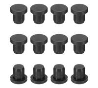sourcing map Silicone Rubber Solid Plug Soft Flexible Stoppers for 6-6.5mm Hole Black 12 Pieces