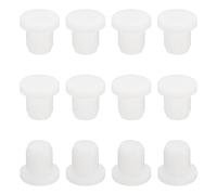 sourcing map Silicone Rubber Solid Plug Soft Flexible Stoppers for 6-6.5mm Hole White 12 Pieces