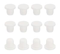 sourcing map Silicone Rubber Solid Plug Soft Flexible Stoppers for 8-8.5mm Hole White 12 Pieces