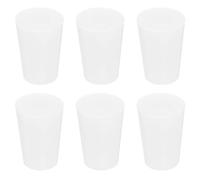 sourcing map Silicone Rubber Tapered Plug 14mm to 19mm Solid Test Tubes Bungs Stopper with Hole White for Lab 6 Pieces