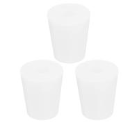 sourcing map Silicone Rubber Tapered Plug 17mm to 23mm Solid Test Tubes Bungs Stopper with Hole White for Lab Home 3 Pieces