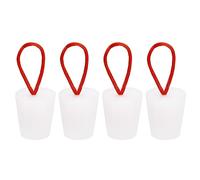 sourcing map Silicone Rubber Tapered Plug 19 to 26mm Solid Bathtub Bungs Stopper with Handle for Test Tubes, Water Pipe, Drainage Hole, White 4 Pieces