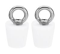 sourcing map Silicone Rubber Tapered Plug 21 to 28mm Solid Bathtub Bungs Stopper with Ring for Test Tubes, Water Pipe, Drainage Hole, White 2 Pieces