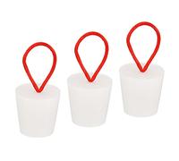 sourcing map Silicone Rubber Tapered Plug 22mm to 29mm Solid Bathtub Bungs Stopper with Handle for Test Tubes, Water Pipe, Drainage Hole, White 3 Pieces