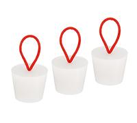 sourcing map Silicone Rubber Tapered Plug 25mm to 33mm Solid Bathtub Bungs Stopper with Handle for Test Tubes, Water Pipe, Drainage Hole, White 3 Pieces