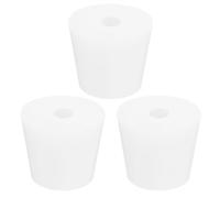 sourcing map Silicone Rubber Tapered Plug 25mm to 33mm Solid Test Tubes Bungs Stopper with Hole White for Lab Home 3 Pieces