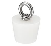 sourcing map Silicone Rubber Tapered Plug 29mm to 38mm Solid Bathtub Bungs Stopper with Ring for Test Tubes, Water Pipe, Drainage Hole, White