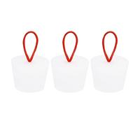 sourcing map Silicone Rubber Tapered Plug 32 to 41mm Solid Bathtub Bungs Stopper with Handle for Test Tubes, Water Pipe, Drainage Hole, White 3 Pieces