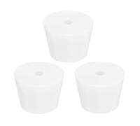 sourcing map Silicone Rubber Tapered Plug 32mm to 42mm Solid Test Tubes Bungs Stopper with Hole White for Lab Home 3 Pieces