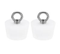 sourcing map Silicone Rubber Tapered Plug 46 to 56mm Solid Bathtub Bungs Stopper with Ring for Test Tubes, Water Pipe, Drainage Hole, White 2 Pieces