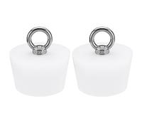 sourcing map Silicone Rubber Tapered Plug 51 to 62mm Solid Bathtub Bungs Stopper with Ring for Test Tubes, Water Pipe, Drainage Hole, White 2 Pieces