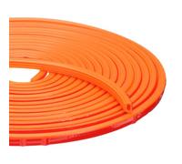sourcing map Silicone Rubber Weather Stripping Door Seal, Self-Adhesive Doors Seal Strip Insulation Soundproofing Strip for Door Window Isolation of Noise (Orange,0.4"x33Ft)