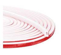 sourcing map Silicone Rubber Weather Stripping Door Seal, Self-Adhesive Doors Seal Strip Insulation Soundproofing Strip for Door Isolation of Noise (White,0.4"x49Ft)
