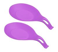 sourcing map Silicone Spoon Rest, 7.68" x 3.74" Heat Resistant Kitchen Utensil Holder Spatula Ladle Rest for Counter Stove Top, Purple 2Pcs