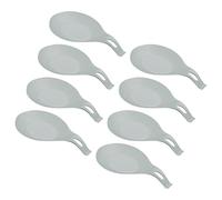 sourcing map Silicone Spoon Rest, 7.68" x 3.74" Heat Resistant Kitchen Utensil Holder Spatula Ladle Rest for Counter Stove Top, Light Gray 8Pcs