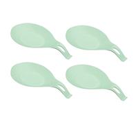 sourcing map Silicone Spoon Rest, 7.68" x 3.74" Heat Resistant Kitchen Utensil Holder Spatula Ladle Rest for Counter Stove Top, Light Green 4Pcs