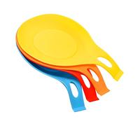 sourcing map Silicone Spoon Rest, 7.68" x 3.74" Heat Resistant Kitchen Utensil Holder Spatula Ladle Rest for Counter Stove Top, Red/Blue/Orange/Yellow 1Set