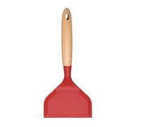 sourcing map Silicone Tamagoyaki Spatula, Wide Omelette Spatula Nonstick Heat-Resistant Pancake Shovel Flipper Cookware for Kitchen Cook Eggs Pancake Pizza Steak with Wooden Handle, Red