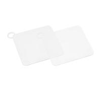 sourcing map Silicone Tub Stopper Floor Drain Cover, 5 x 5inch Anti-Odor Bathtub Drain Mat Plugs Sewer Stopper for Kitchen Bathroom Balcony, Square White 2Pcs