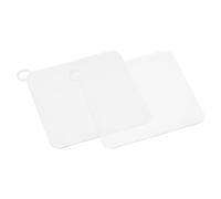 sourcing map Silicone Tub Stopper Floor Drain Cover, 8 x 8inch Anti-Odor Bathtub Drain Mat Plugs Sewer Stopper for Kitchen Bathroom Balcony, Square White 2Pcs