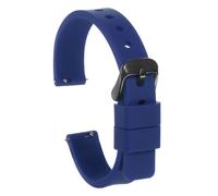 sourcing map Silicone Watch Band 12mm Width Quick Release Soft Rubber Replacement Watch Strap with Black Stainless Steel Buckle for Men Women, Dark Blue