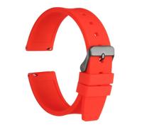 sourcing map Silicone Watch Band 16mm Quick Release Flexible Soft Rubber Watch Strap with Stainless Steel Black Clasp Replacement Wristband for Men Women, Red