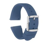 sourcing map Silicone Watch Band 18mm Quick Release Soft Rubber Replacement Watch Strap with Stainless Steel Silver Clasp for Men Women, Dark Blue