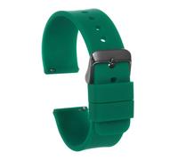 sourcing map Silicone Watch Band 18mm Width Quick Release Soft Rubber Replacement Watch Strap with Black Stainless Steel Buckle for Men Women, Dark Green