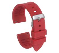 sourcing map Silicone Watch Band 19mm Width Quick Release Soft Rubber Waterproof Replacement Watch Strap with Silver Stainless Steel Buckle for Men Women, Red
