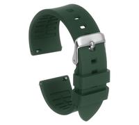 sourcing map Silicone Watch Band 21mm Width Quick Release Soft Rubber Waterproof Replacement Watch Strap with Silver Stainless Steel Buckle for Men Women, Green