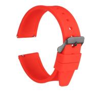 sourcing map Silicone Watch Band 22mm Quick Release Flexible Soft Rubber Watch Strap with Stainless Steel Black Clasp Replacement Wristband for Men Women, Red
