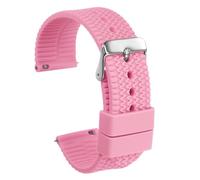 sourcing map Silicone Watch Band 22mm Width Quick Release Soft Rubber Watch Strap with Electroplated Stainless Steel Buckle for Men Women, Pink