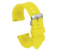 sourcing map Silicone Watch Band 22mm Width Quick Release Soft Rubber Waterproof Replacement Watch Strap with Silver Stainless Steel Buckle for Men Women, Yellow