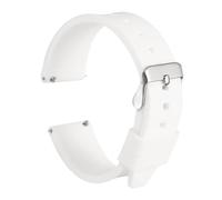sourcing map Silicone Watch Band 26mm Quick Release Flexible Soft Rubber Watch Strap with Stainless Steel Silver Clasp Replacement Wristband for Men Women, White