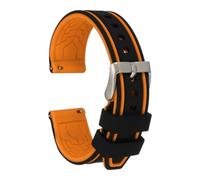 sourcing map Silicone Watch Bands 20mm Soft Quick Release Watch Bands, Black Orange