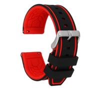 sourcing map Silicone Watch Bands 20mm Soft Quick Release Watch Bands, Black Red