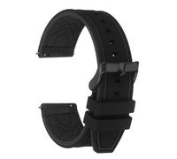 sourcing map Silicone Watch Bands 20mm Width Soft Quick Release Rubber Watch Bands with Matte Black Buckle for Men Women, Pure Black