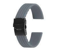 sourcing map Silicone Watch Bands 22mm Width Soft Quick Release Rubber Watch Bands with Black Snap Buckle for Men Women, Gray