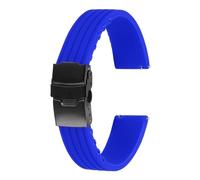 sourcing map Silicone Watch Bands 22mm Width Soft Quick Release Rubber Watch Bands with Black Snap Buckle for Men Women, Light Blue