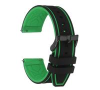 sourcing map Silicone Watch Bands 22mm Width Soft Quick Release Rubber Watch Bands with Matte Black Buckle for Men Women, Black Turquoise