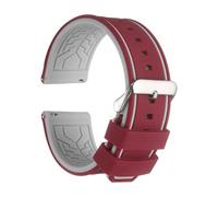 sourcing map Silicone Watch Bands 22mm Width Soft Quick Release Rubber Watch Bands with Silver Tone Buckle for Men Women, Fuchsia Grey