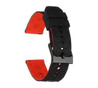 sourcing map Silicone Watch Bands 22mm Width Soft Quick Release Watch Bands Replacement Sports Wristband with Stainless Steel Buckle for Men Women, Black-Red