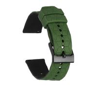 sourcing map Silicone Watch Bands 22mm Width Soft Quick Release Watch Bands Replacement Sports Wristband with Stainless Steel Buckle for Men Women, Green -Black