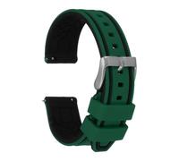 sourcing map Silicone Watch Bands 24mm Soft Quick Release Watch Band, Green Black