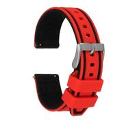 sourcing map Silicone Watch Bands 24mm Soft Quick Release Watch Band, Red Black