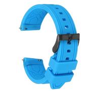 sourcing map Silicone Watch Bands 24mm Width Soft Quick Release Rubber Watch Bands with Matte Black Buckle for Men Women, Light Blue