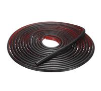 sourcing map Silicone Weather Stripping Door Seal 20ft x 9mm x 6mm Self-Adhesive D-Shape Door Seal Strip Soundproof Waterproof for Door Frame Windows Insulation Large Gap, Black