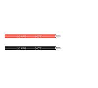 sourcing map Silicone Wire 20 AWG Ultra Flexible 600V Electric Wire Strands of Tinned Copper Wire 10 ft Black & Red