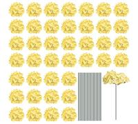 sourcing map Silk Artificial Hydrangea Flowers, 30 Set, Yellow, 6" Head, 5.9" Stem, Realistic Style, Perfect for Weddings & Parties
